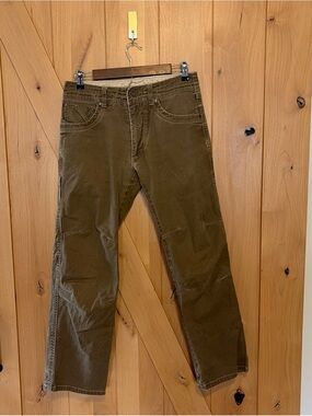 KUHL Vtg Easy Rydr Pants 30x30 Mens Brown Green Patina Dye Outdoor Hiking Gorp